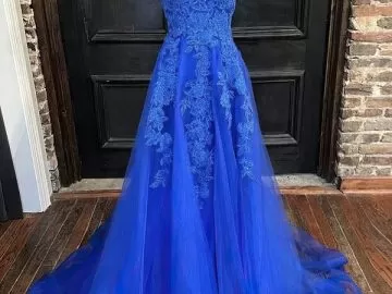Sapphire Blue Prom Dresses Long for long torso tall girls
