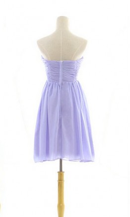 Plicated Sweetheart Neck Empire Chiffon Cocktail BridesmaidDresses KSP015