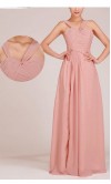 Dusty Pink Crossed Waistline Long Bridesmaid Dress with Side Slit KSP020