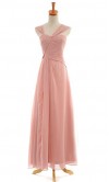 Dusty Pink Crossed Waistline Long Bridesmaid Dress with Side Slit KSP020