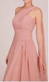 Grecian Single Shoulder Long Wedding Bridesmaid Dress KSP022