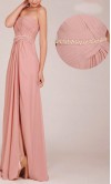 Sweetheart A-line Slit Long Dusty Pink Bridesmaid Dresses KSP023