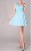Refined One Shoulder Baby Blue Short Homecoming Dress KSP078