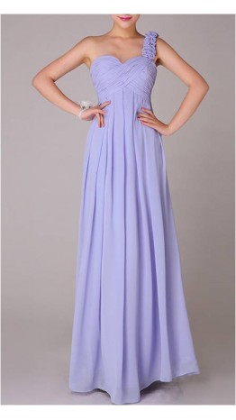 Delicate Asymmetric Empire One Shoulder Dress For Wedding KSP084