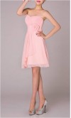 Cute Strapless Wedding Party Bridesmaid Dress With Irregular Hemline KSP085