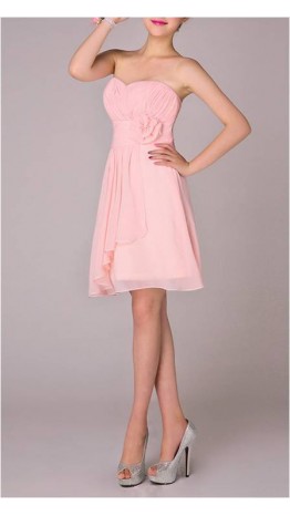 Cute Strapless Wedding Party Bridesmaid Dress With Irregular Hemline KSP085
