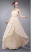 Champagne Strapless Empire Line Long Bridesmaid Dress KSP092