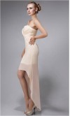 Strapless Sheath High low Bridesmaid Dresses Champagne for Wedding KSP094