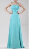 Simple Blue Shoulder Belt Long Chiffon Bridesmaid Dresses KSP161