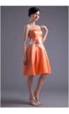 Orange Cute Short Belt Bridesmaid Dresses KSP215