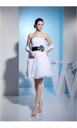 Short White And Black Cute Bridesmaid Dresses KSP221