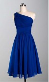 One Shoulder Simple Slim Short Bridesmaid Dresses KSP308