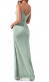 Sage Green Pleated Chiffon Maxi Bridesmaid Dress With Straps KSP684