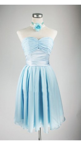 Sweetheart Neck A-line Chiffon Short Bridesmaid Dresses KSP003