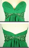Green Strapless Sweetheart Short Sequin Prom Dress KSP131