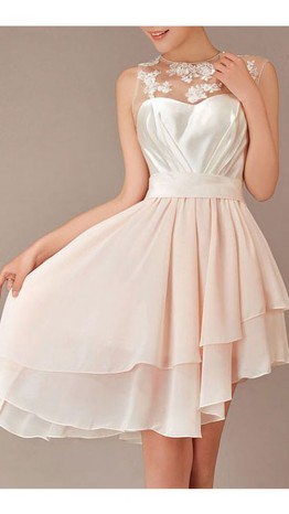 Lace Covered Bateau Neck Oblique Design Prom Dresses KSP010