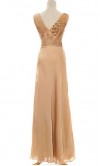 Gorgeous V-neck Golden Beaded Long Prom Dress KSP029