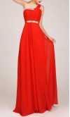 Fitted One Shoulder Long Chiffon Prom Gown KSP030