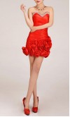 Sheath Flame Taffeta Floral Cocktail Dress KSP031