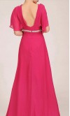 Unique Cloak Sleeves V-neck Long Prom Dress KSP033