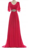 Unique Cloak Sleeves V-neck Long Prom Dress KSP033