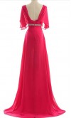 Unique Cloak Sleeves V-neck Long Prom Dress KSP033