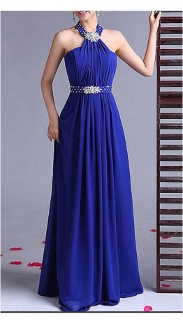 Sequined Scoop Neck Full Length Prom Gowns KSP035