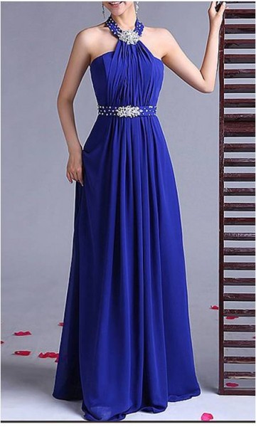 Sequined Scoop Neck Full Length Prom Gowns KSP035