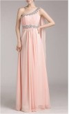 Classic Beaded Single Shoulder Floor Length Evening Gown KSP038