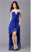 Layered Navy Blue High Low Corset Dress For Prom KSP048