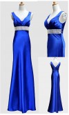 Glamour V-neck Mermaid Satin Debut Dresses KSP059