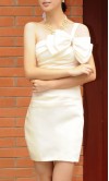 Peach Tight Bowknot Short Cocktail Prom Dresses KSP068