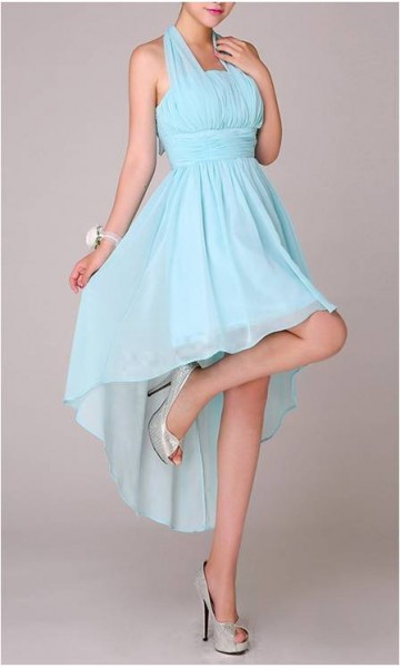 Unadorned Hatler Hi-low Chiffon Prom Dresses KSP073