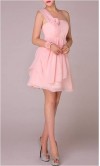 Grecian Short Draped One Shoulder Prom Dresses KSP086