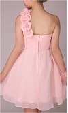 Flowered One Shoulder Pleated One Shoulder Dress For Prom KSP090