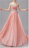 Gorgeous Strapless Sweetheart Long Chiffon Prom Dresses KSP153
