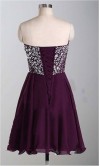 Aubergine Short Rhinestone Bodice Prom Dresses KSP213