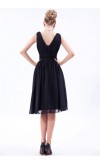 Classic V-neck Little Black Dresses with Pleated KSP231