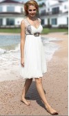 White Short Empire Column Coast Prom Dresses KSP247