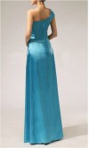 One Shoulder Beaded Purple Long Satin Evening Dress KSP103