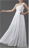 Floral One Shoulder Floor-Length Chiffon Prom Dresses KSP116
