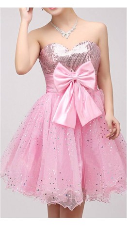 Empire Sweetheart Tulle Homecoming Dress With Beading KSP125