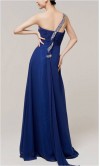 Beaded One-Shoulder Blue Long Chiffon Evening Dress KSP139