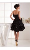 Floral Black Strapless Taffeta Prom Dresses KSP191