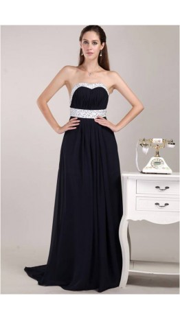 Classic Black Sweetheart Aline Long Prom Dresses KSP199