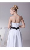 Classic Short Strapless White Belt Bridesmaid Dresses KSP218