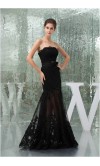 Black Elegance Strapless Lace Formal Dresses KSP226
