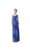 Leopard-print One Shoulder Long Prom Dresses KSP260