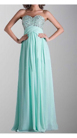Empire Waist Sequin Lace Up Long Prom Dresses KSP266