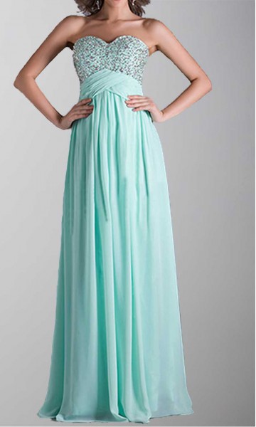 Empire Waist Sequin Lace Up Long Prom Dresses KSP266